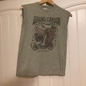 Grand Canyon Arizona Graphic T Shirt Girl Dangerous Small Sleeveless Light Green